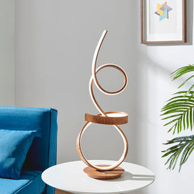 Amsterdam Light Wood Table Lamp - LED Strip & Touch Dimmer