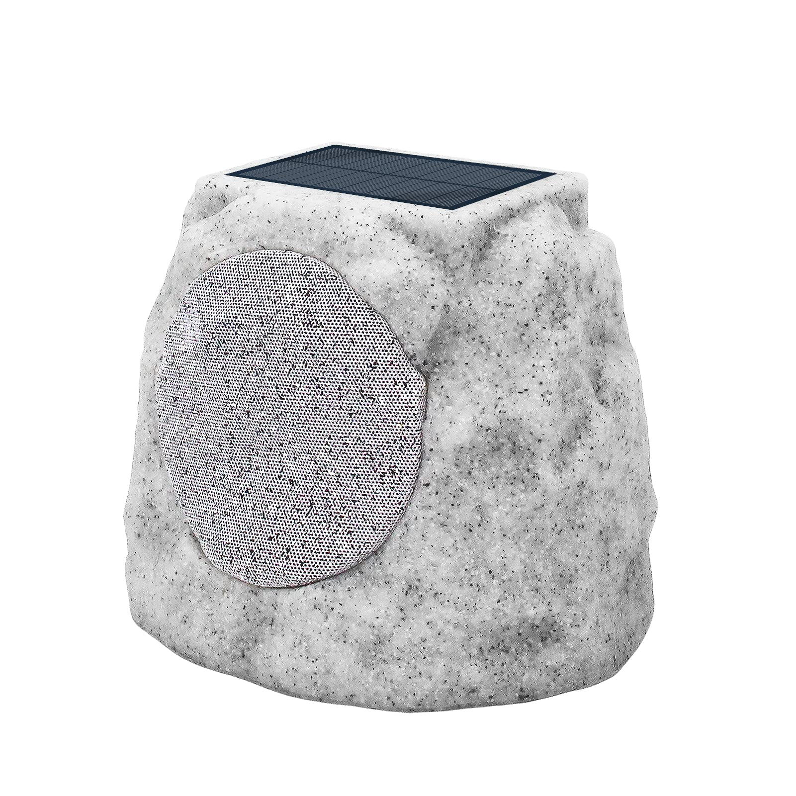 Solar Powered Outdoor Rock Speaker with RGB Light - Resin, 1-Piece Warm Home View