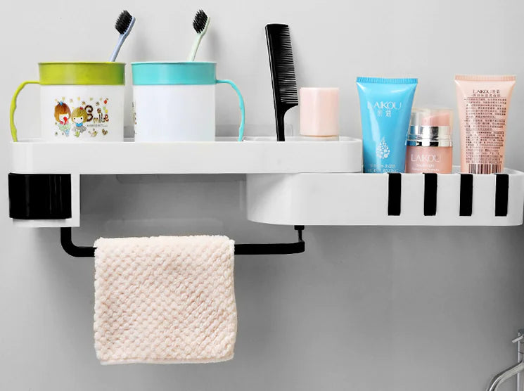 Multifunctional No-Drill Bathroom Storage Rack