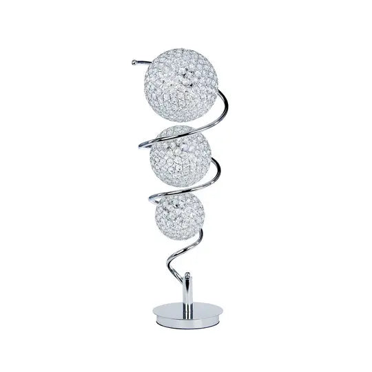 Vertical Crystal Sphere Table Lamp // 3 Light Warm Home View