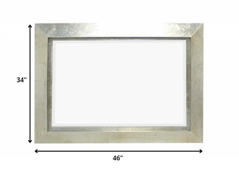 Silver Rectangle Accent Metal Mirror Warm Home View