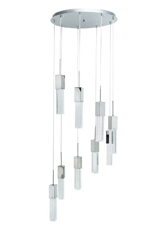 Sparkling Night Chandelier // 9 Light LED Spiral Warm Home View