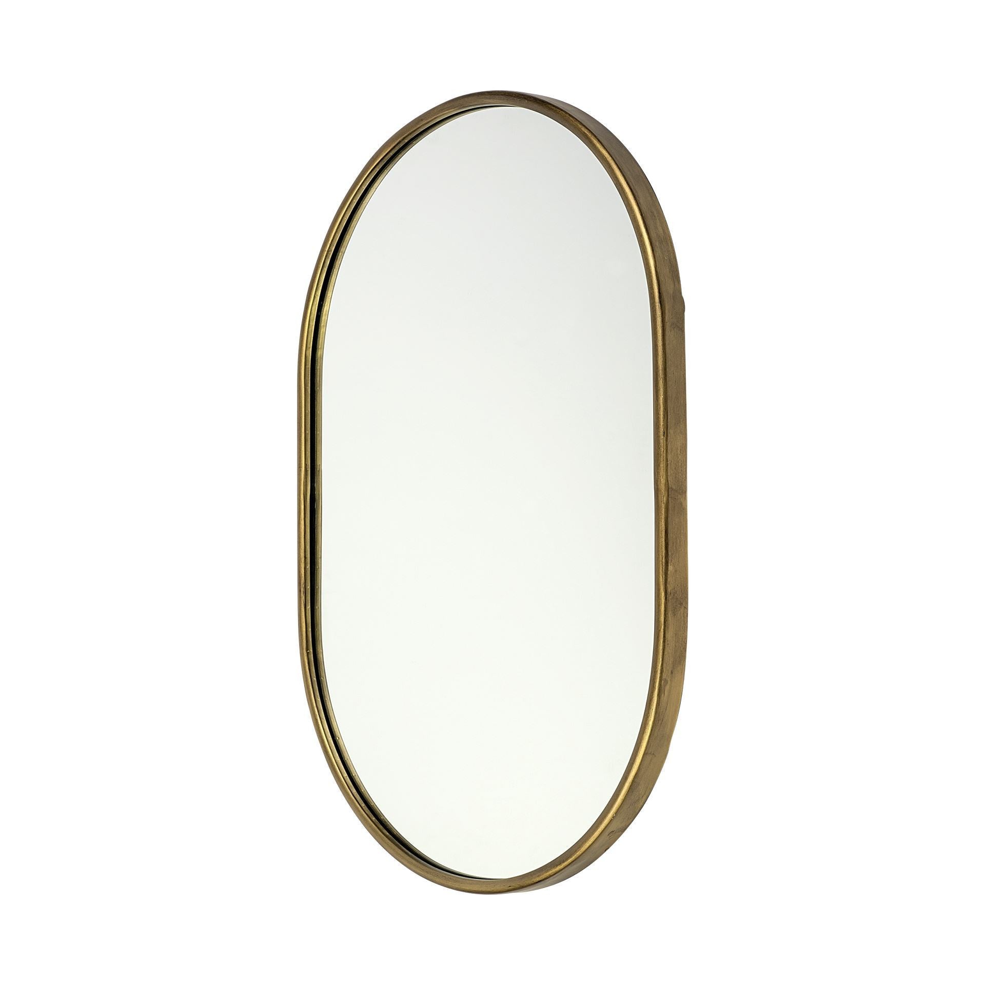 Gold Oval Accent Metal Mirror Warm Home View