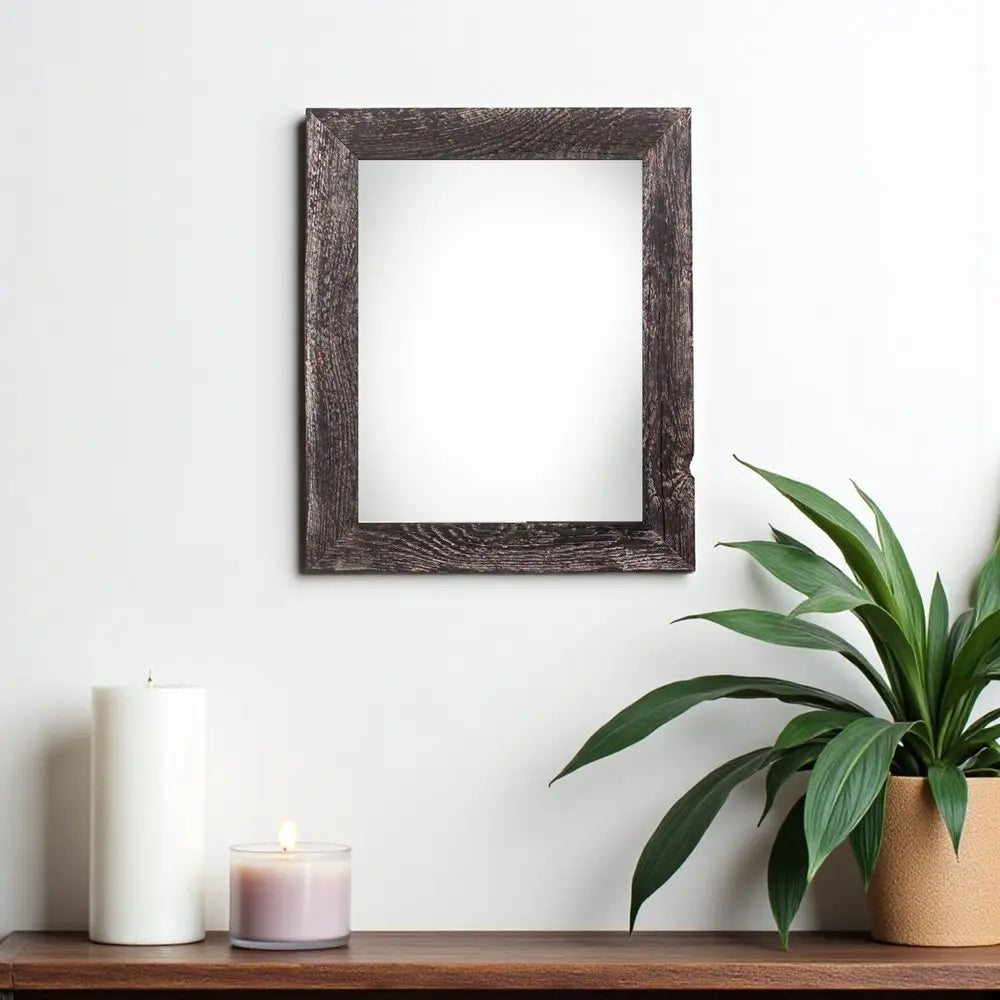 9" x 12" Black Solid Wood Hanging Picture Frame Warm Home View