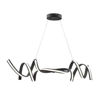 Munich LED Horizontal Chandelier // Black Warm Home View