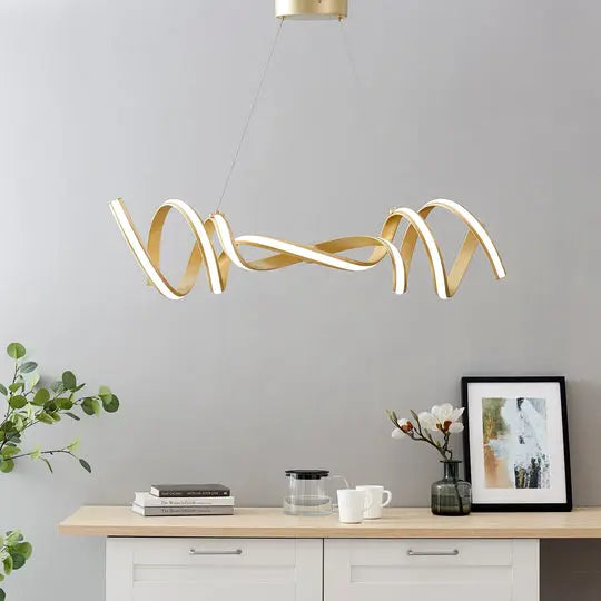 Munich LED Horizontal Chandelier // Gold Warm Home View
