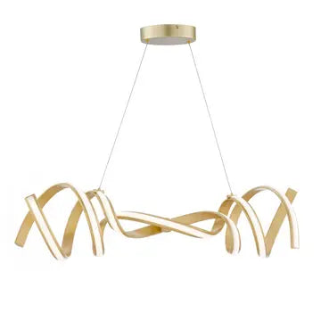 Munich LED Horizontal Chandelier // Gold Warm Home View