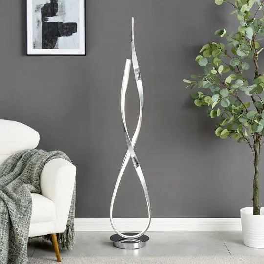 Chrome Vienna LED 55" Tall Floor Lamp // Dimmable Warm Home View