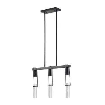 Harmony 3 Light Chandelier // Matte Black Warm Home View