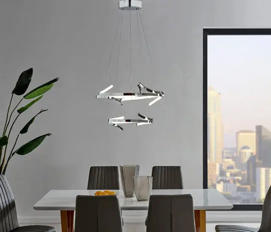 Beijing LED adjustable Round Chandelier // Chrome Warm Home View