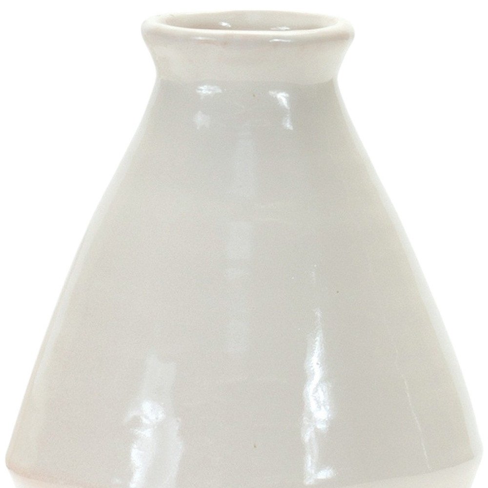 Set of Two White Bud Terracotta Table Vase Warm Home View