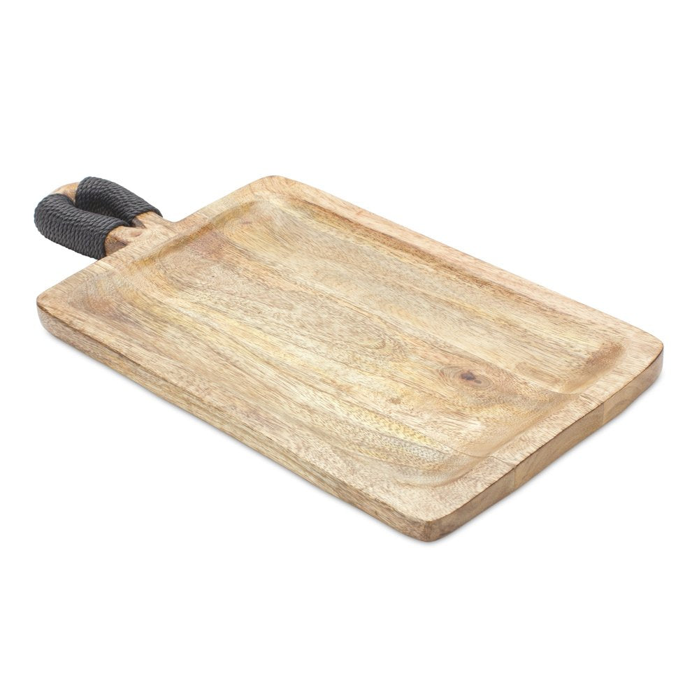 Set of Two Brown Solid Wood Cheese Boards Warm Home View