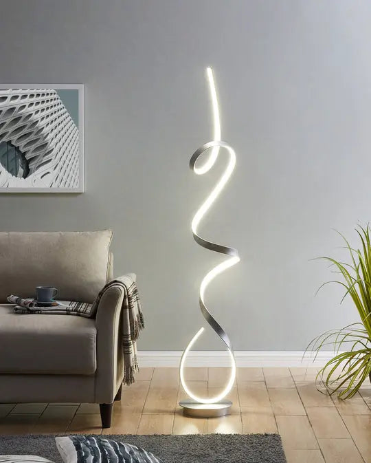 Amsterdam LED Silver 63-Inch Floor Lamp - Dimmable Warm Home View