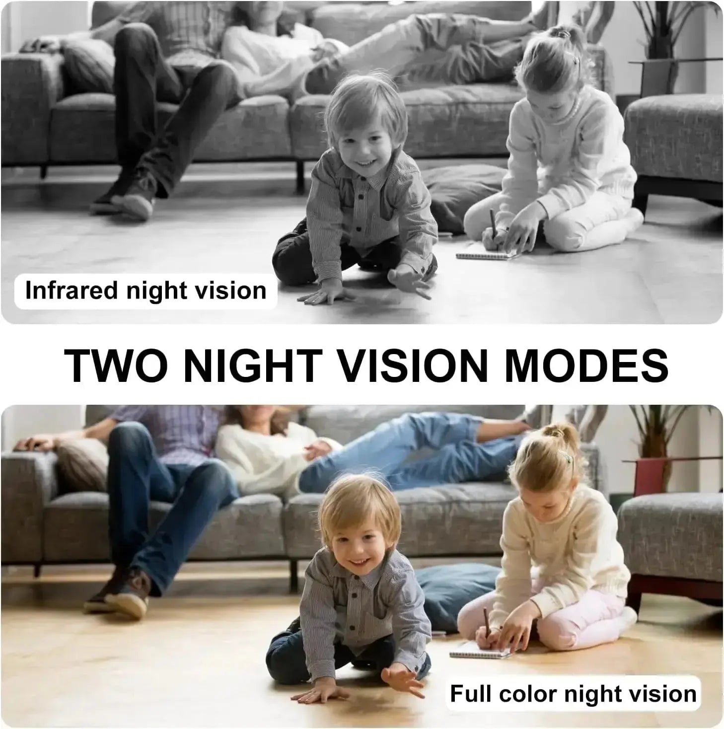 1080P Light Bulb Camera 360 Degree Wireless Wifi infrared night vision and full color night vision for security cameras.