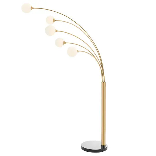 Anechdoche 5 Lights Gold and White Floor Lamp Warm Home View