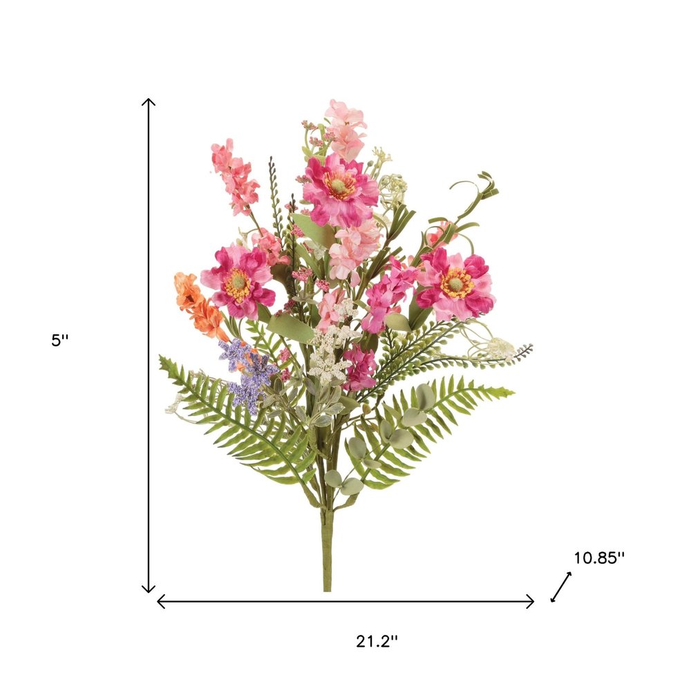 Set of two 5" Pink Blush And Green Flowering Artificial Plant Warm Home View