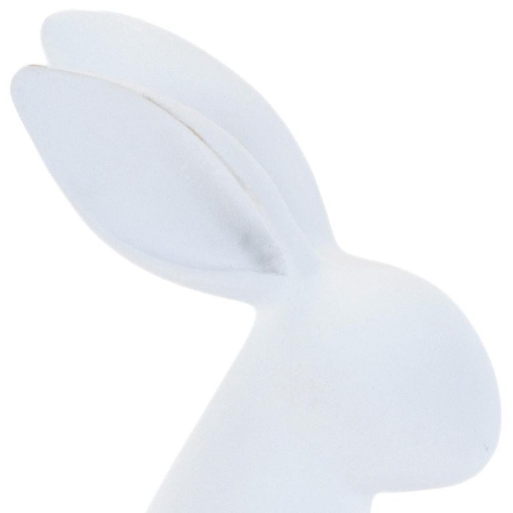 Set of Two White Polyresin Rabbit Figurines Warm Home View