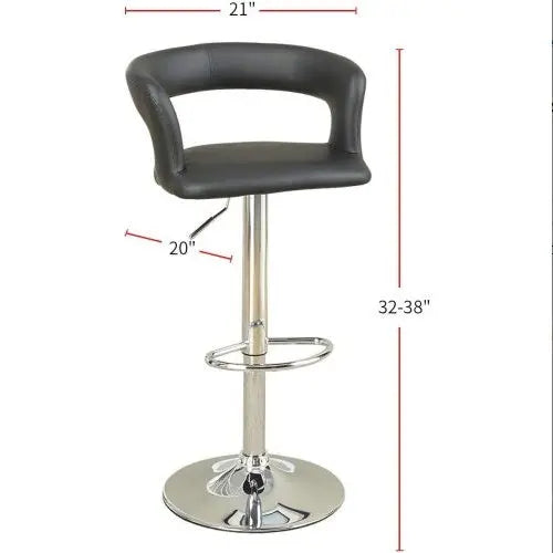 Adjustable Kitchen Island Stools Black Faux Leather 2-Piece Warm Home View