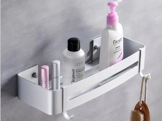 No-Drill Bathroom Storage Rack
