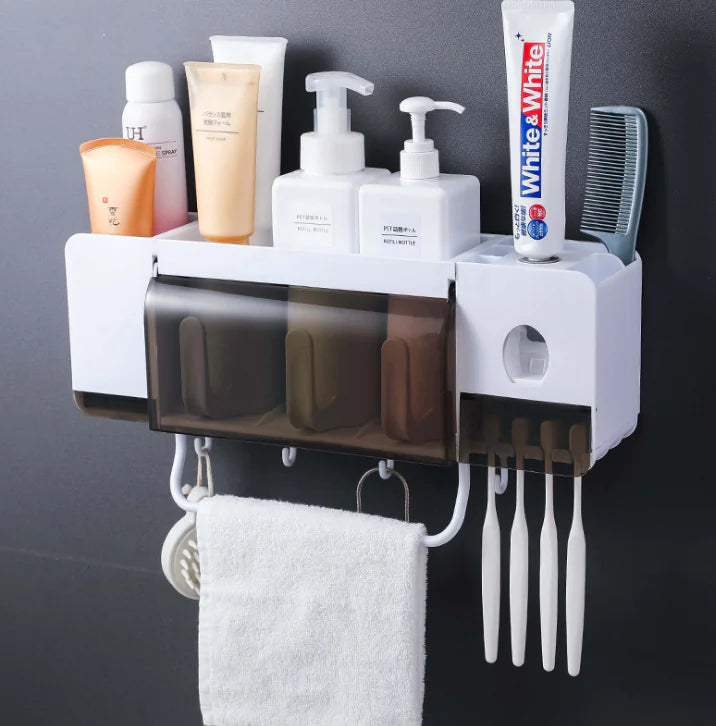 Wall-Mounted Multi-Function Bathroom Organizer Set