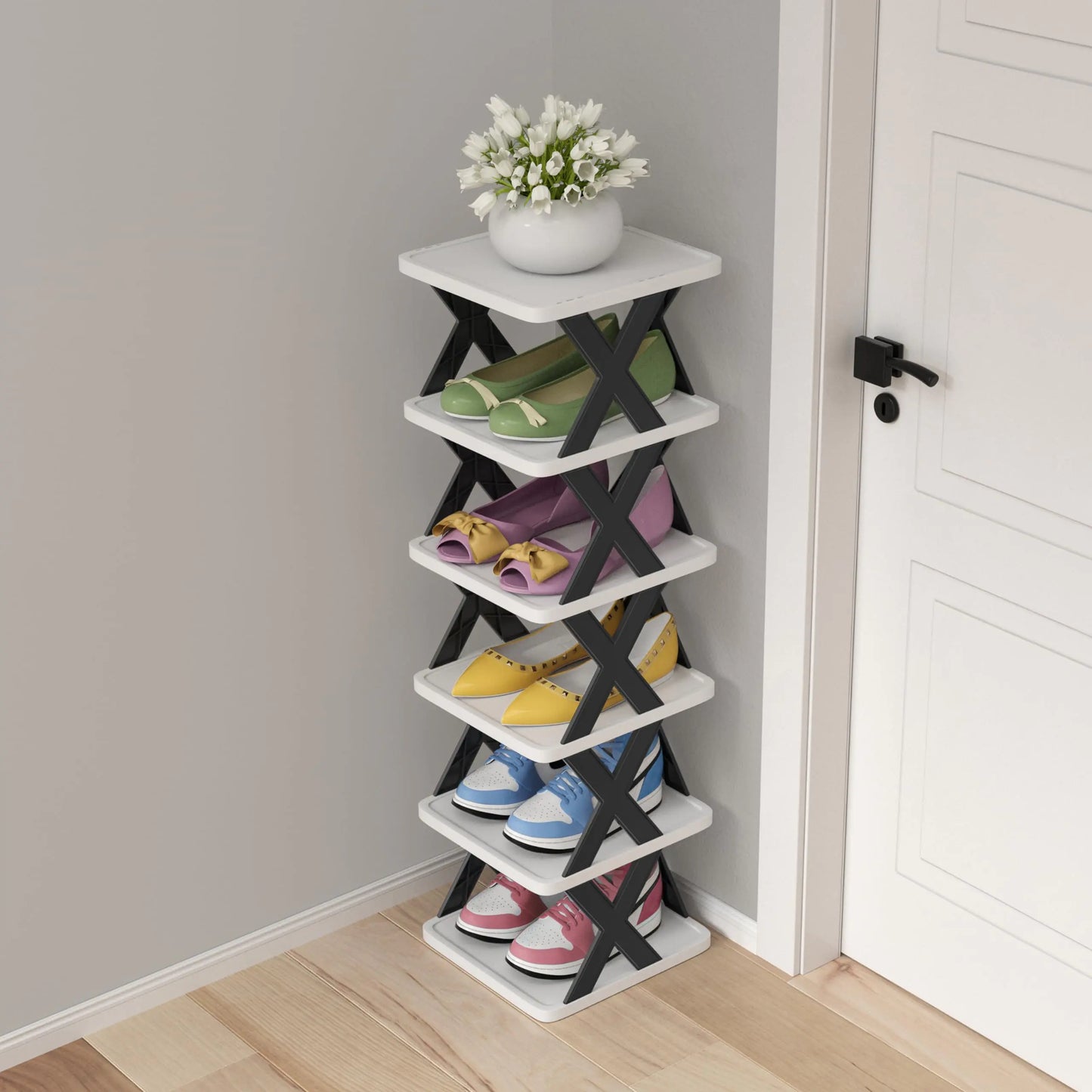 6-Tier Narrow Stackable Shoe Rack