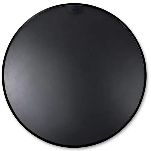 Black 24-Inch Round Metal Bathroom Mirror