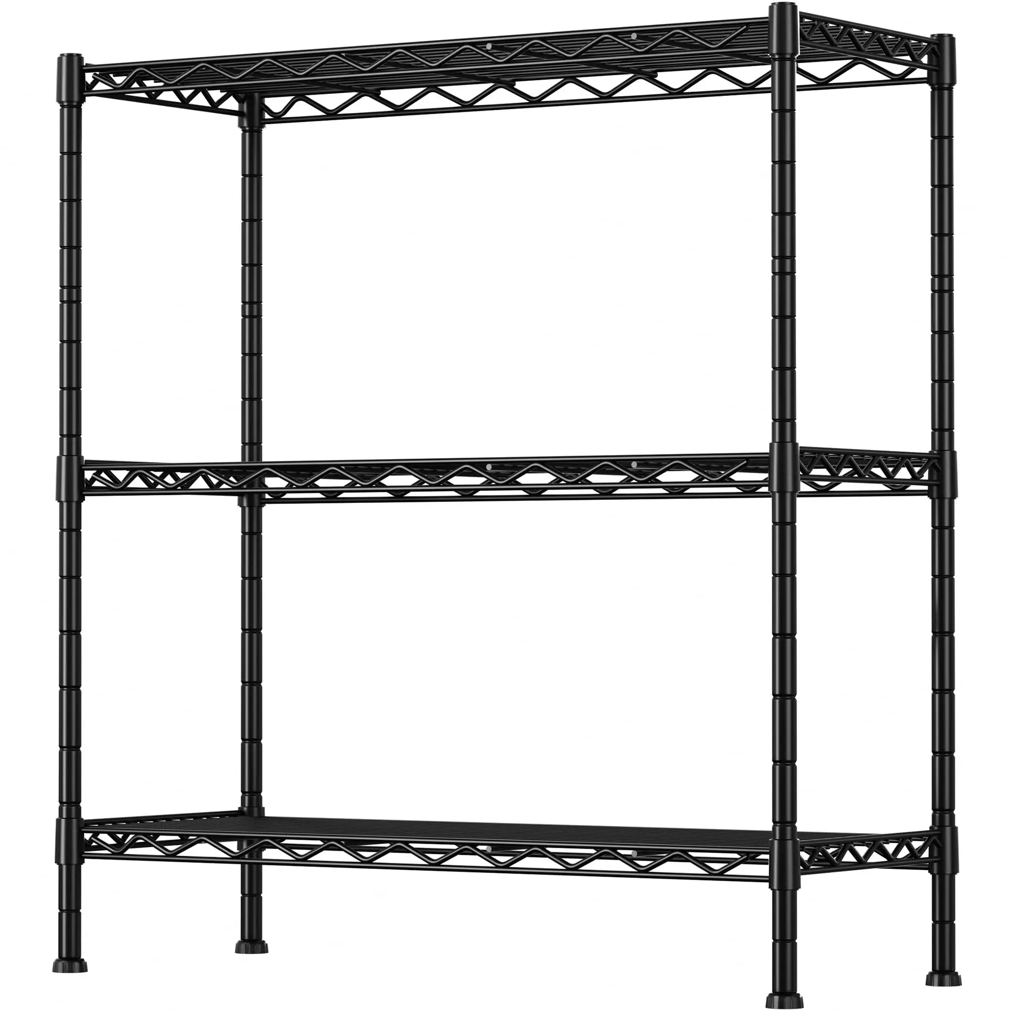 REGILLER 3-Shelf Adjustable Heavy Duty Storage ShelvesMetal Organizer Wire Rack for Laundry Bathroom Kitchen Pantry Closet Garage Shelving(Black17.7" D x 35.4" W x 35.8" H) Warm Home View
