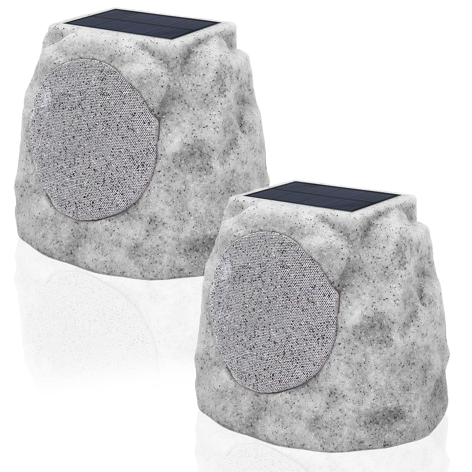 Outdoor Rock Bluetooth Speakers - Grey PE, 2-Pack Warm Home View