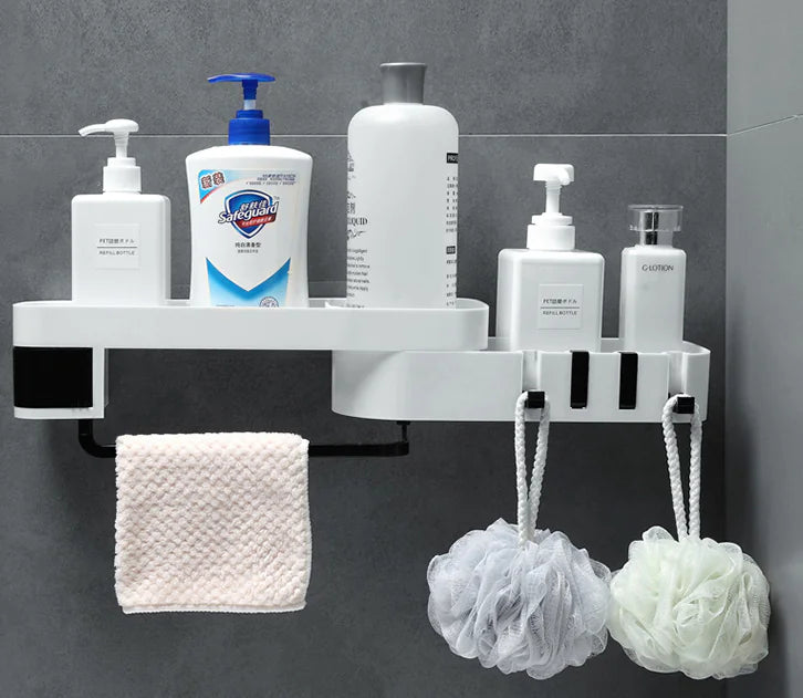 Multifunctional No-Drill Bathroom Storage Rack