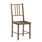Antique Bronze Square Dining Set Wood/Metal 3-Piece  Warm Home View