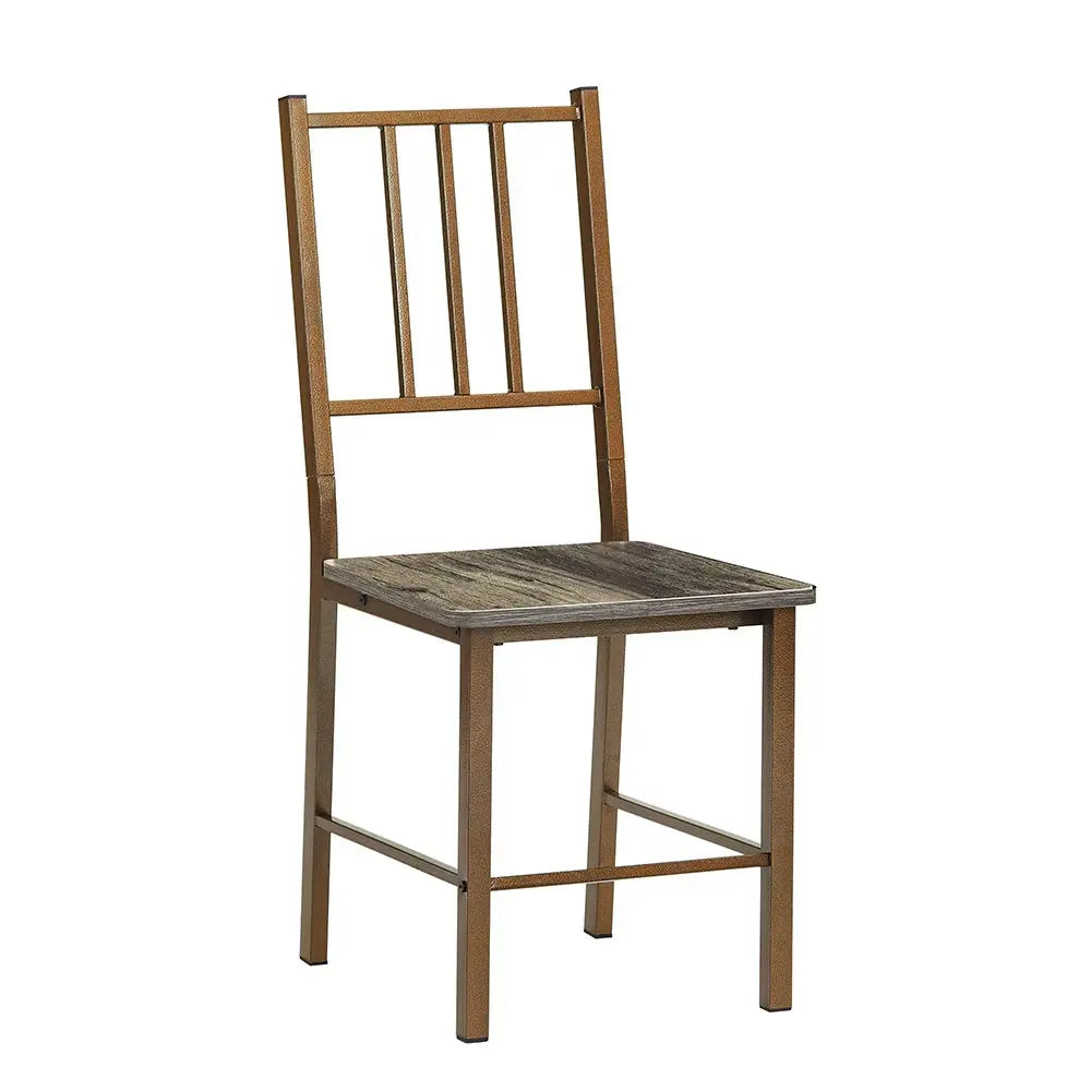 Antique Bronze Square Dining Set Wood/Metal 3-Piece  Warm Home View