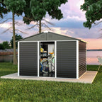 Metal Outdoor Garden Storage Shed - Galvanized Steel, 1-Piece  Warm Home View
