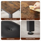 Industrial Style Dining Table Set Rustic Brown 3-Piece  Warm Home View