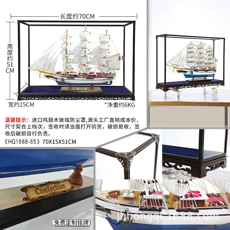 Sailing Ship Model - Real Wood Craft for Home Decor  Warm Home View