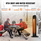 VEVOR Infrared Patio Heater - 1500W Electric Stand, Black  Warm Home View