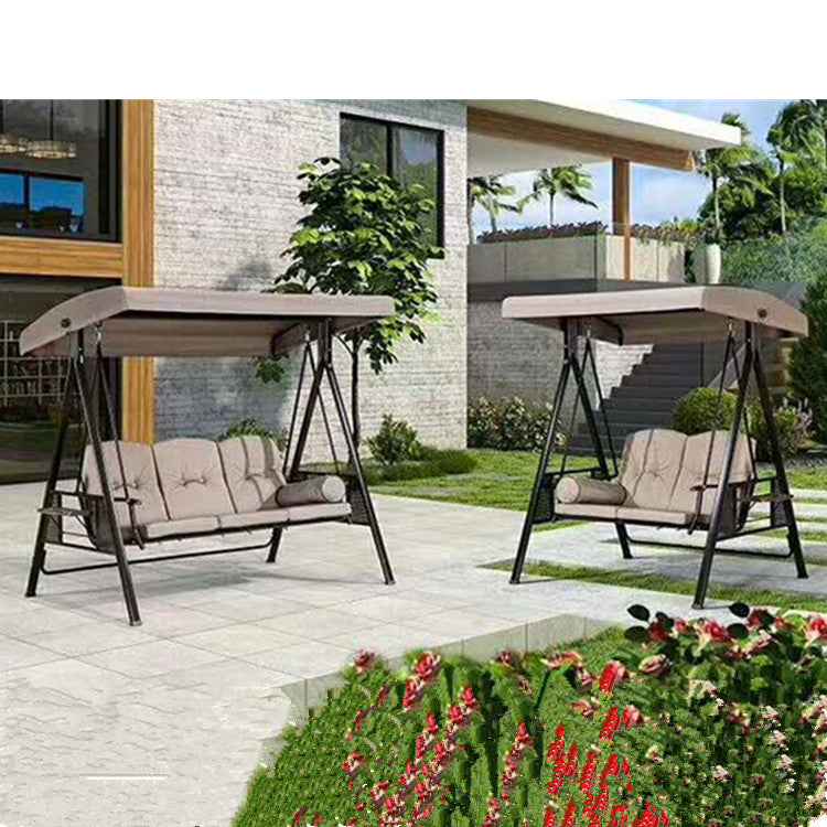 Double Seat Outdoor Swing Hanging Chair - Metal, 1-Piece  Warm Home View