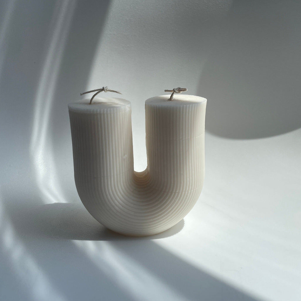 The U Ribbed Candle  Warm Home View