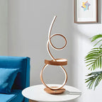 Amsterdam Light Wood Table Lamp - LED Strip & Touch Dimmer  Warm Home View