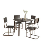 Modern Wood Dining Set Antique Bronze 5-Piece  Warm Home View