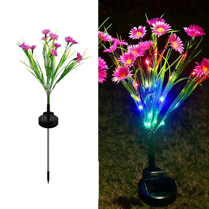 Solar Garden Stake Lights - LED Flower Waterproof, 1-Piece  Warm Home View