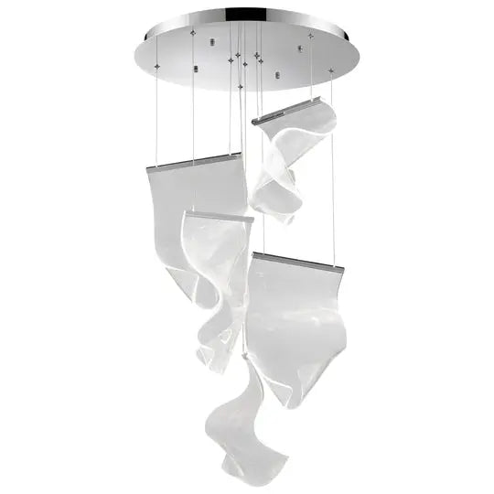 Acrylic Lace 5 Light Chandelier // Chrome  Warm Home View