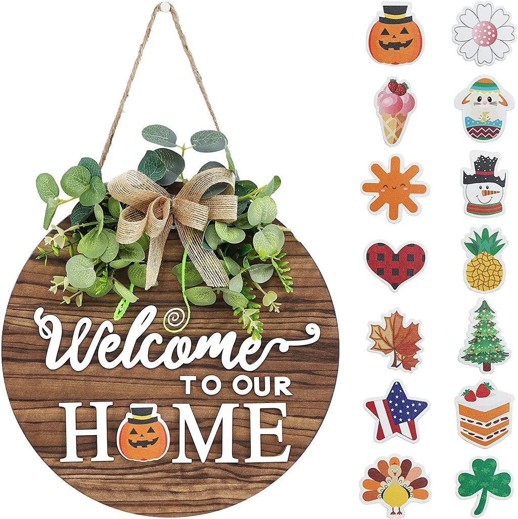 Wooden Welcome Wall Decor for Home and Door  Warm Home View