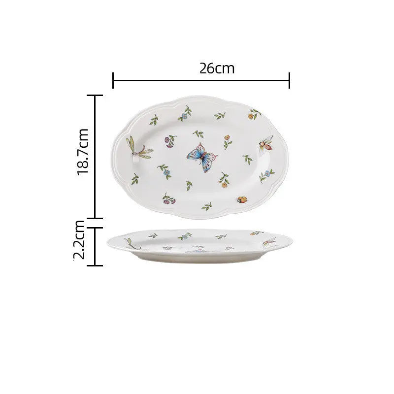 Vintage Dragonfly Butterfly Ceramic Dinnerware Set  Warm Home View