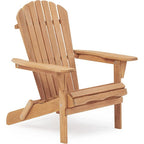 Wooden Outdoor Folding Adirondack Chair Set - Light Brown Hemlock, 2-Piece  Warm Home View