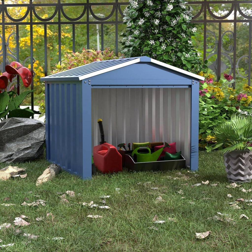 Compact Metal Outdoor Storage Lockers - Galvanized Steel, 1-Piece  Warm Home View