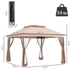 Pop-up Awning Outdoor Patio Gazebo Shelter with Detachable Zipper Net - Metal, 1-Piece  Warm Home View
