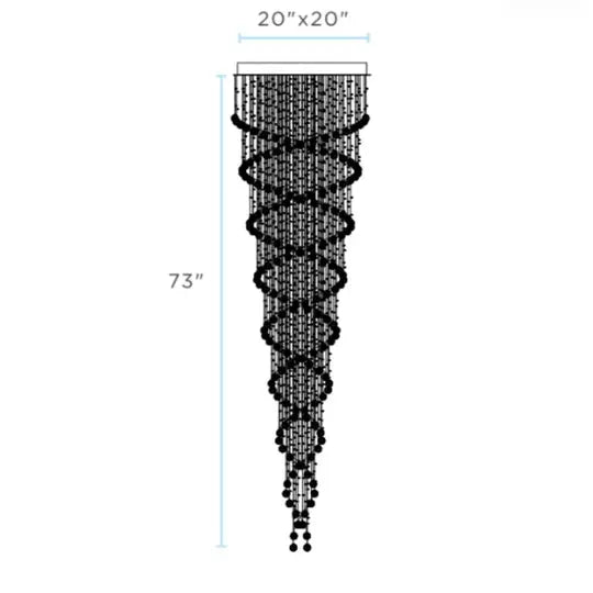 Crystal Chandelier Double Helix// 7 Light, 73" Hanging Length  Warm Home View