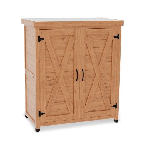 Outdoor Workstation Potting Bench - Cedar Wood/Metal, 1-Piece  Warm Home View