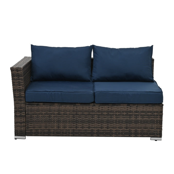 4-Piece All-Weather PE Wicker Patio Conversation Set with Glass Table - Brown  Warm Home View