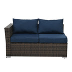 4-Piece All-Weather PE Wicker Patio Conversation Set with Glass Table - Brown  Warm Home View